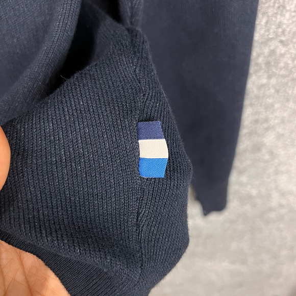 NEW Malbon Golf 1/4 Zip Navy Blue Sweater Knit Top Logo Men's Size  M - Picture 8 of 11